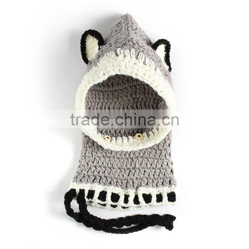 Handmade Baby Photo Props Hat Knitted Kids Fox Photography Hat for Kids