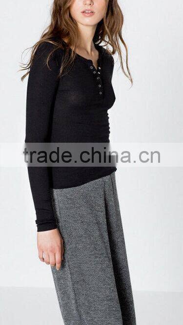 Runwaylover EY2329B Hot Sale 2017 Ladies Fashion Knitted Slim T-Shirts