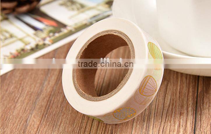 1.5cm*10m Japan Washi tape gold stamping eggs pattern adhesive paper tape colors paper tape