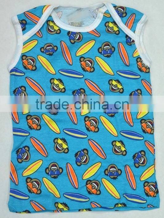 2016 wholesale spring and summer baby boy's T shirts cheap OEM baby vest
