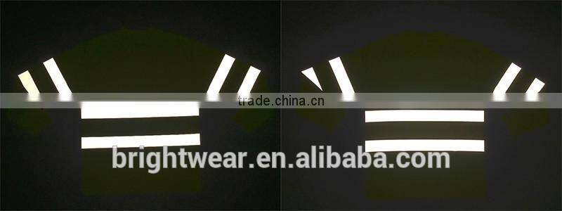 100%polyester hi vis rib collar long sleeve wicking high visibility t-shirt