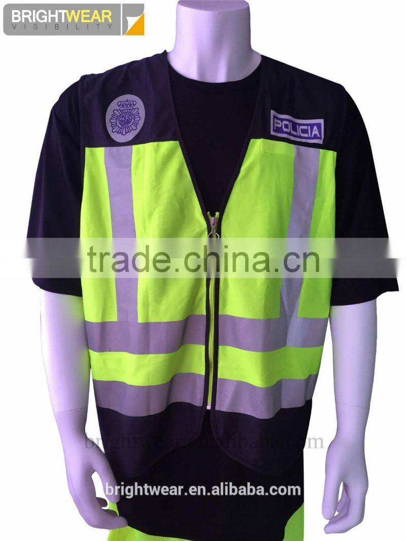 Relfective chest emblem reflective logo be heated on polo shirt for Spain market