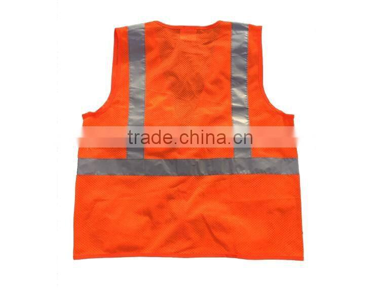 ANSI107 CLASS 2 Men's two vertical reflective tape hi vis safety reflective vest