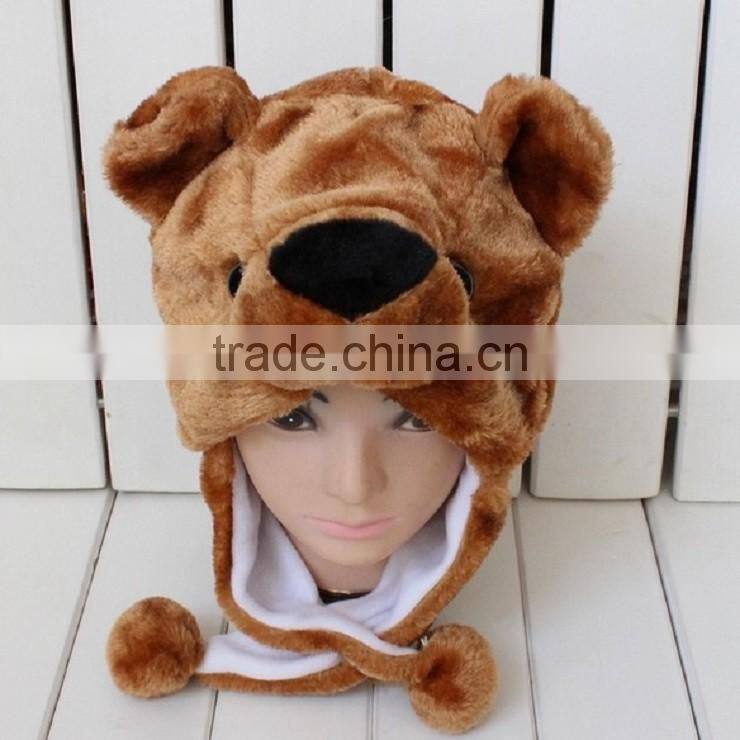 newest style customized soft plush animal hat for winter