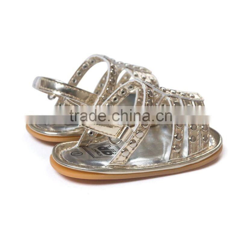 Rivet artificial leather sandals for baby girl, fashion baby sandals