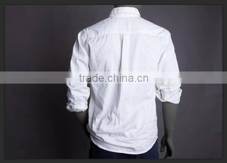 Latest fashion custom pure color washing oxford mens dress shirts