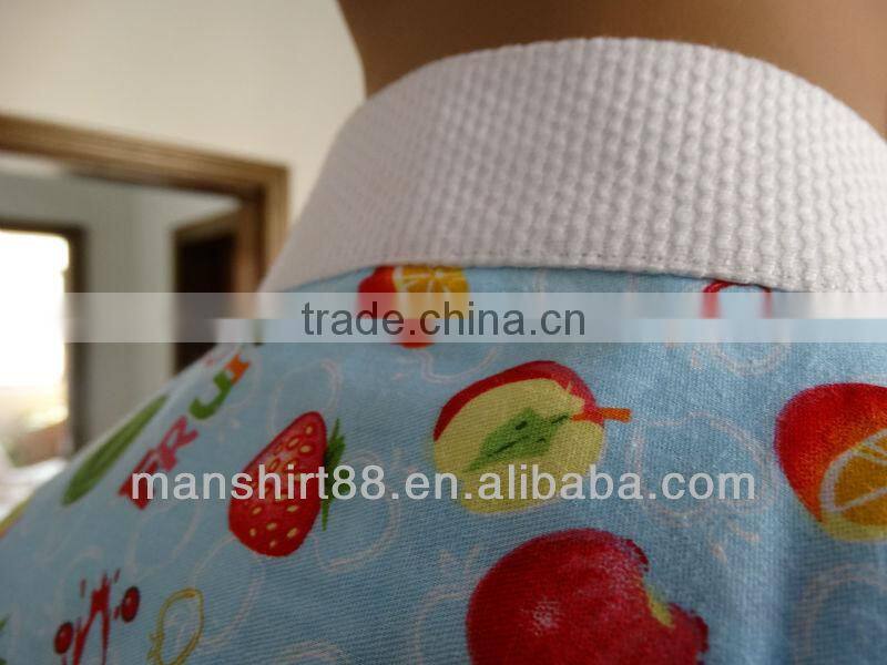 2017 superbly design fruit print french cuff washed marcella tuxedo shirt