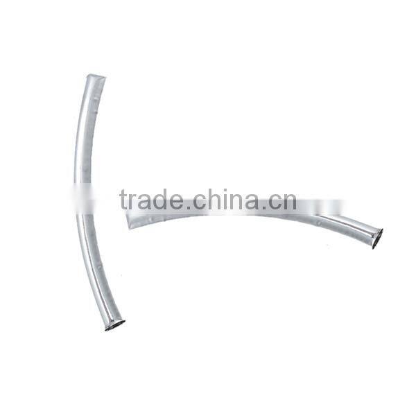 Copper Spacer Beads Curved Tube Silver Tone