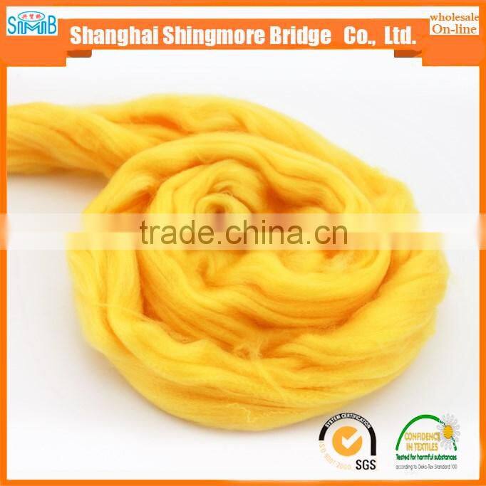 Alibaba gold supplier Shanghai Shingmore Bridge hot wholesale polyester tops yarn for spun yarn in low price