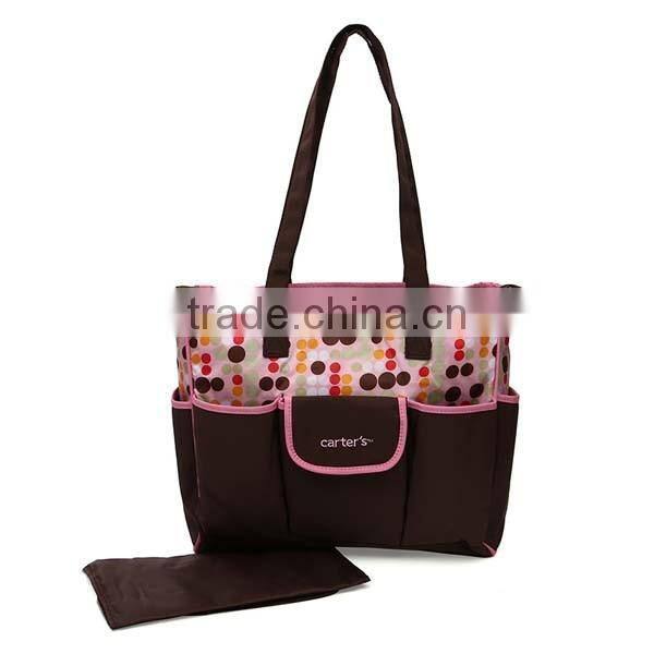 polka dot high quality shoulder baby mummy bag