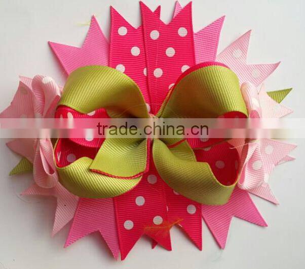 2015 kids hairpin beautiful headdress flower headmade bowknot