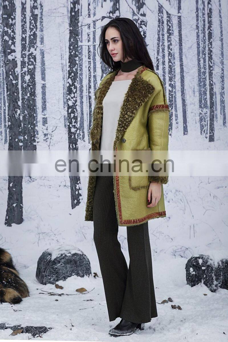 Terrific Color Sheepskin Fur Jacket Reversible Attractive Style Sheep Fur Leather Coat Double Faced Fur Overcoat
