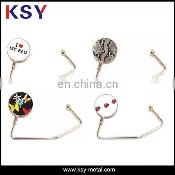 Unfold metal bag hanger hook/OEM metal Purse Hanger for Table
