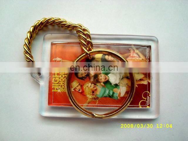 Fashion custom rectangle keyring/ sublimation car keychain