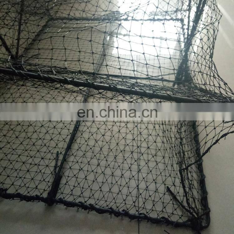 Black Square Crayfish Trap Spring Cage Fish Foldable Trap