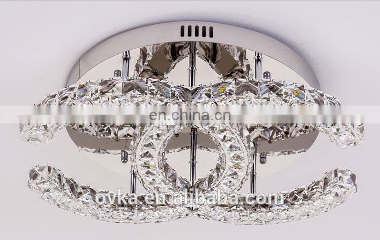 Luxury three-sided crystal ceiling lamp clear crystal lamp