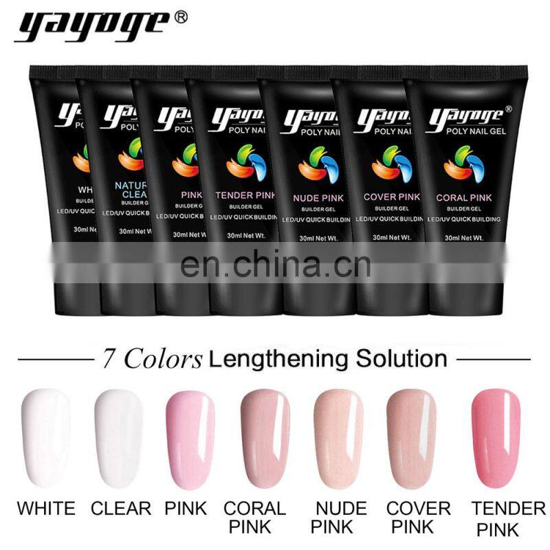 Yayoge Nail Supplies Acrylic Nail Extension Poly Gel Kits Set With False NailsTool OEM ODM logo Printing