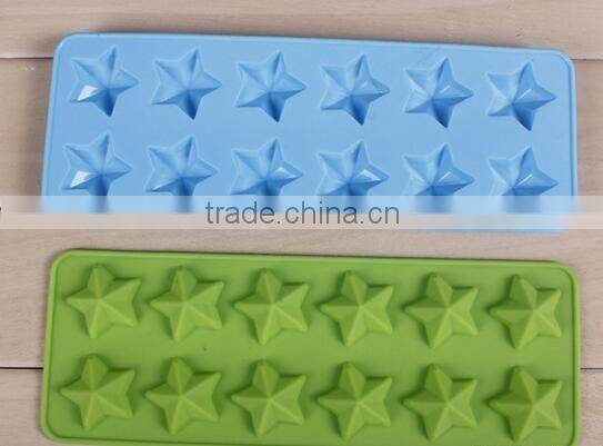 12 star shape silicone cake chocolate ice tray mold