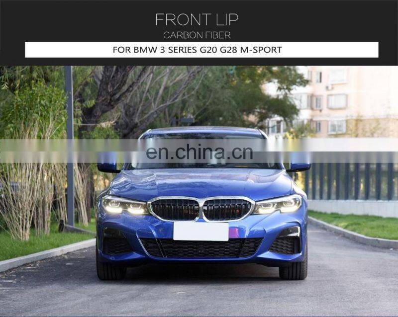 Brand New front bumper carbon fiber front lip for BMW 3 series G20 G28 M-sport 2020