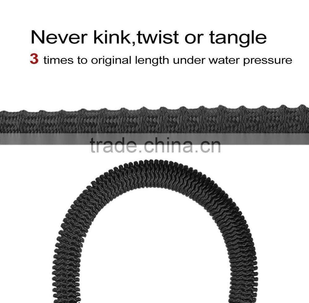 50 Ft Expandable Garden Hose Extra Strength Fabric,Double Latex Core,3/4 Snake Magic Pocket Water Hoses 8 Pattern Spray Nozzle