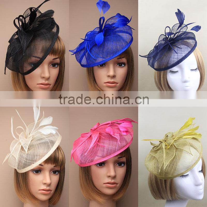 Wholesale Alibaba Wedding/Party/Church Decorate Sinamay Base Hair Clip Fascinator