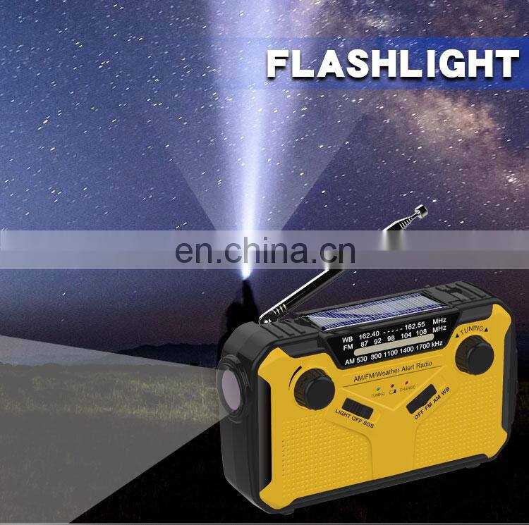 small pocket am fm portable radio with built-in rechargeable emergency light weather crank solar radio emergency flashlight