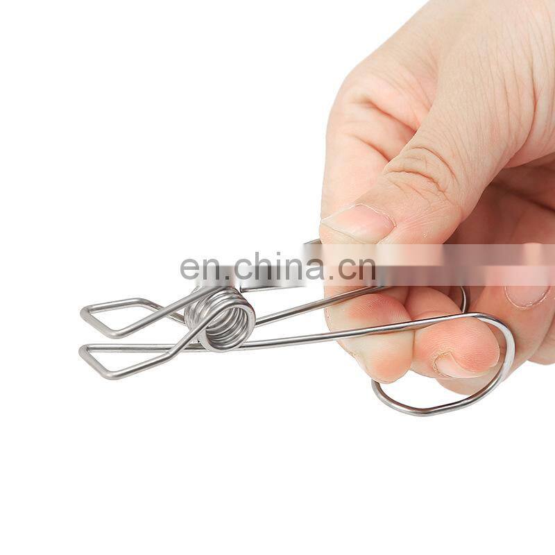 Home Storage Rack Laundry Chip Hooks Clothes Pegs Photo Clip Stainless Steel Clothespins Towel Chips Hook Laundry Storage Holder