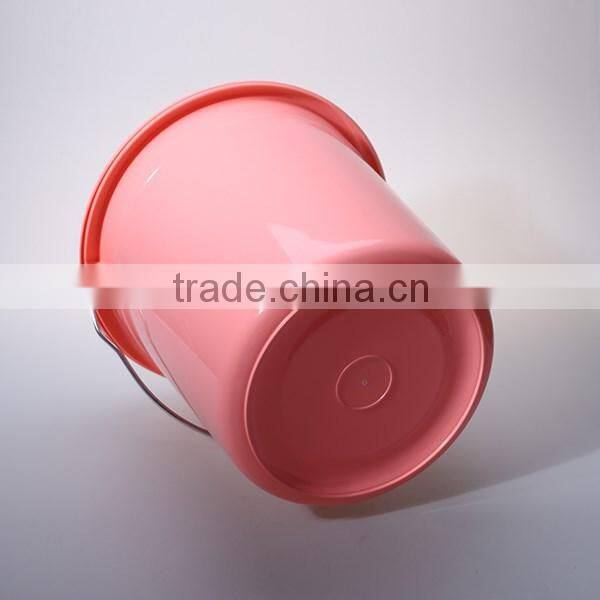 Recyle Pink 36cm Height Plastic Bucket with Metal Handle
