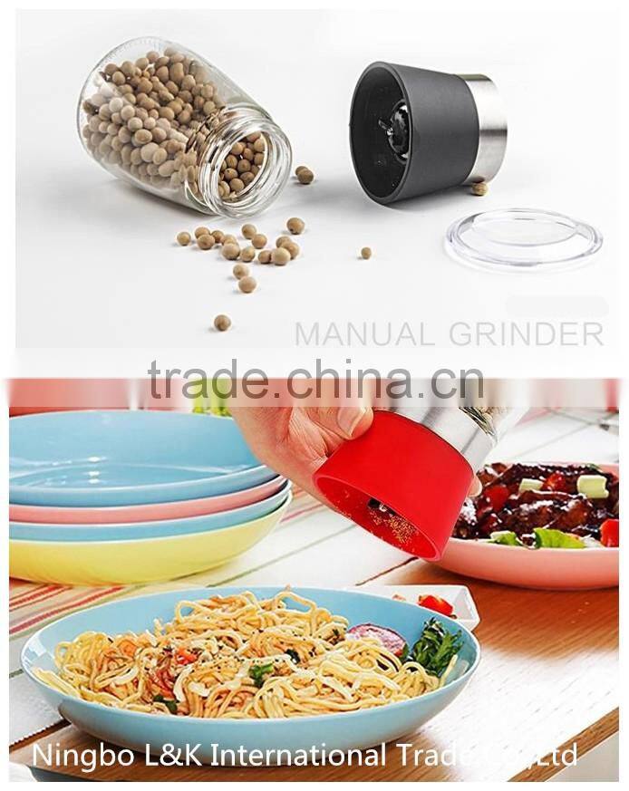 Custom salt pepper grinder,glass spice grinder bottle