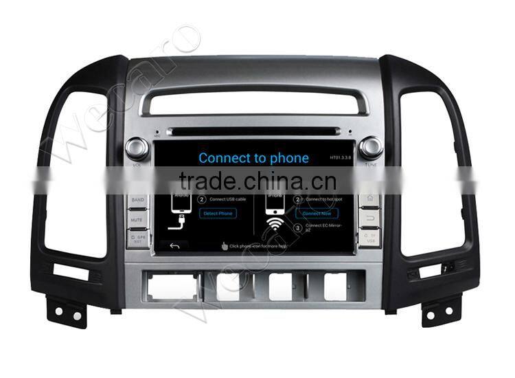 Wecaro WC-HS7024 Android 4.4.4 car dvd player quad core car dvd player for hyundai santa fe stereo playstore 2006-2011