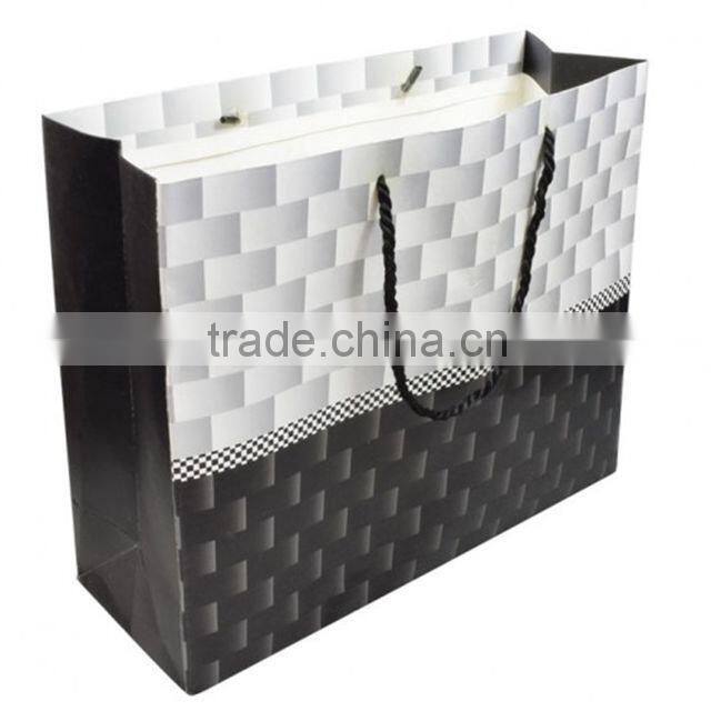 High Quality White Black Color Gift Tote Shopping Bags Design Luminaries Paper Bag B248