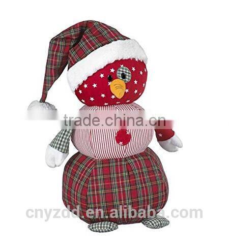 11" Country Snowman with Fine Plush Fabric/Plush Snowman with Christmas Hat /Cuddly Stuffed Toy 11" Tall Snowman