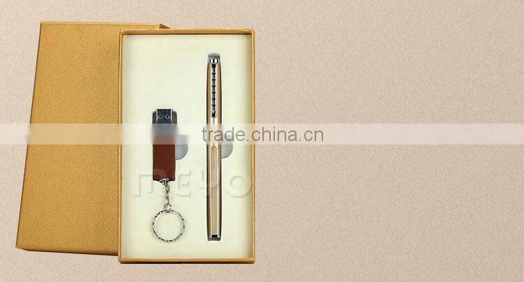 New arrival usb key disk with chain and capped metal touch pen gift set