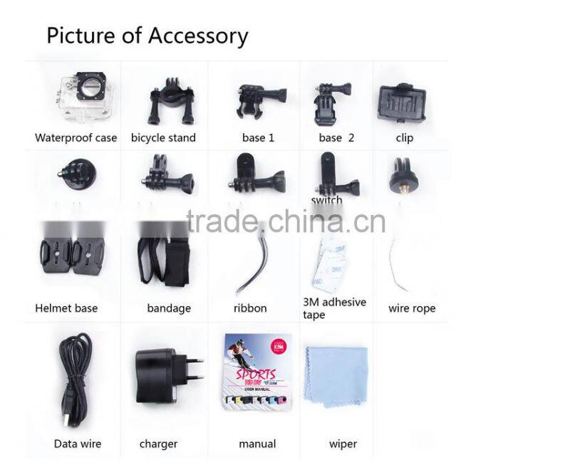 SJ7000 Full HD 1080P Waterproof Action Camera WIFI Sports Camcorder +Extra battery + Charger 2.0"LCD Diving Helmet Camera DVR