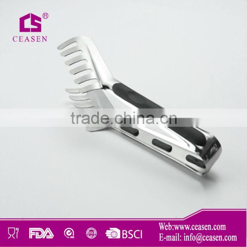 Stainless steel kitchen tongs for BBQ with TPR grill