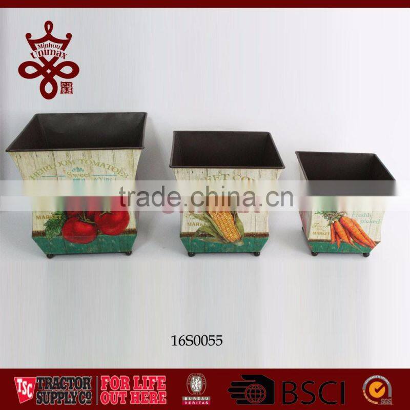 Garden Decorative Flower Pots Planters Shabby Garden Urn Planter Metal Outdoor Flower Pots