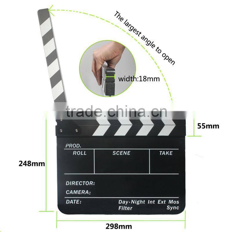 Commlite Acrylic Clapboard Dry Erase Director Film Movie Clapper Board Slate 9.85 x 11.8" swith White Sticks
