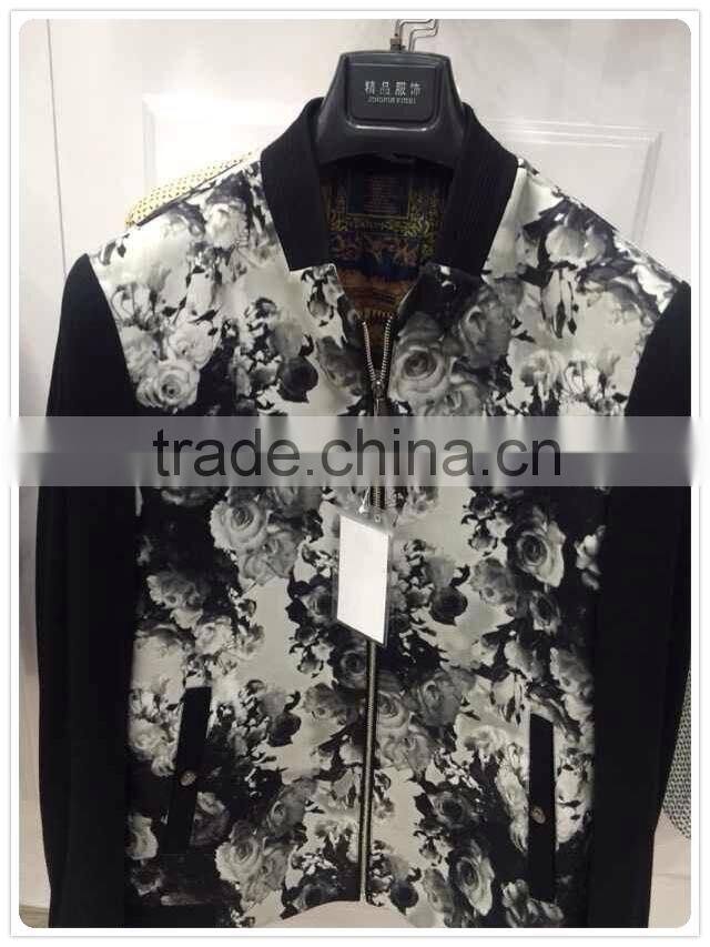 Garment in Stock Lot man leisure jacket suit for spring or winter hot sell - 1016