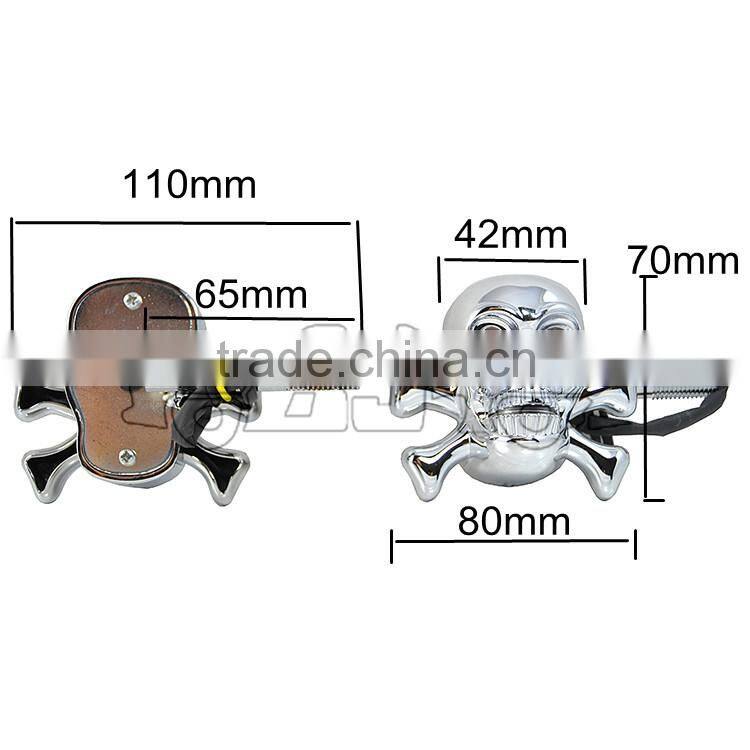 BJ-SL-056S New arrival chrome short stem ABS plastic skull LED motorcycle turn signal blinker light