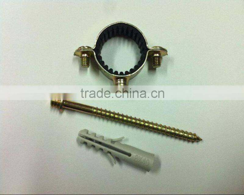 SIMPLE STEEL CLAMP WITH RUBBER & HANGER BOLT & PLUG