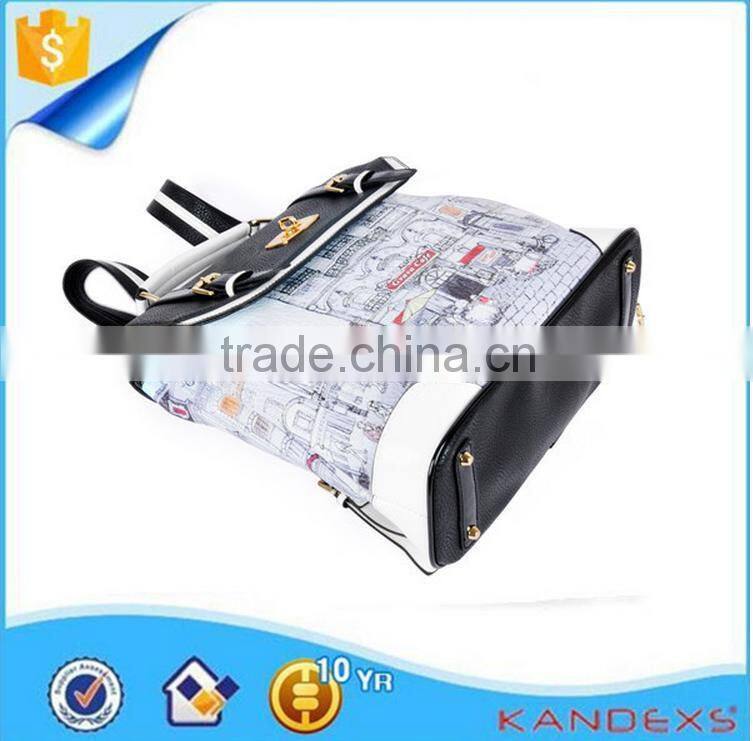 New pattern design classic style backpack, PU wholesale backpack bag