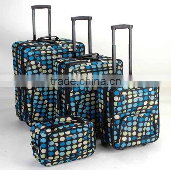 closeout stock stocklot overstock 3pcs 4pcs printed upright trolley luggage set
