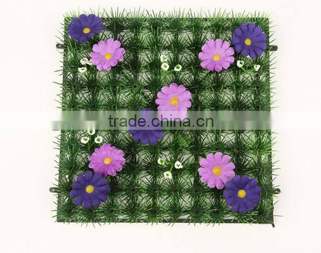 alibaba Beautiful artificial grass carpet with flower for garden decor