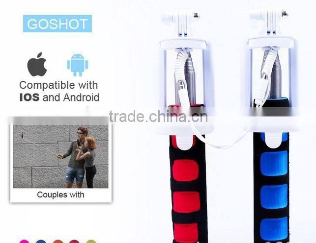 Q1 3 IN 1 mini extendable Tripod Handheld Wire Selfie Fold monopod Stick with Remote Button for iPhone IOS 8 Samsung Android