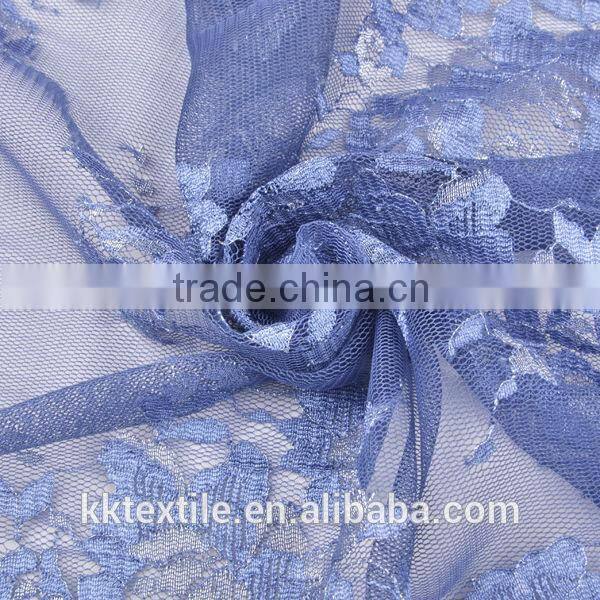 New arrival 100% Nylon mesh silver thread lace black flower lace