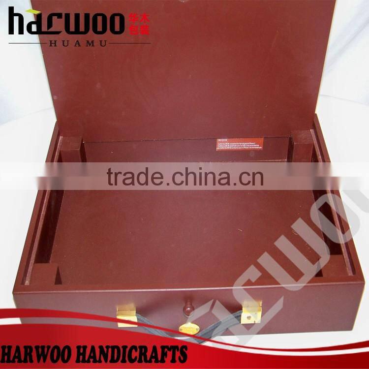 painted wooden box with logo,glossy cigar box with metal buckle,fashion wooden humidor