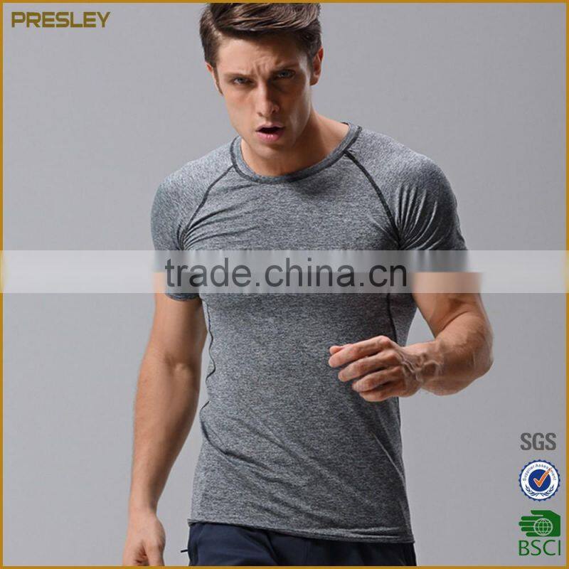Men yarn dyed active mixed heather color custom logo t shirts for men custom logo design