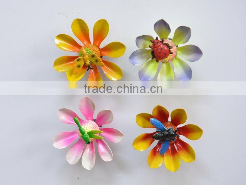 5 inch Plastic Peony Flowers Refrigerator Magnet