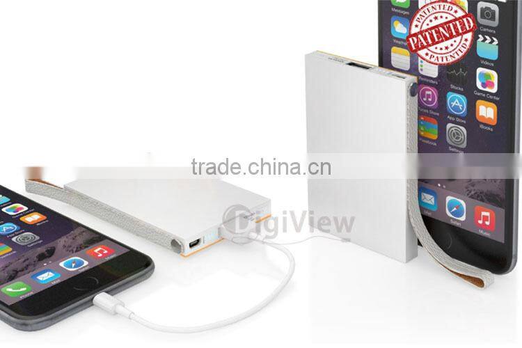 unique 3000mah polymer battery power bank mobile digital charger silicone credit card slot ultra slim size