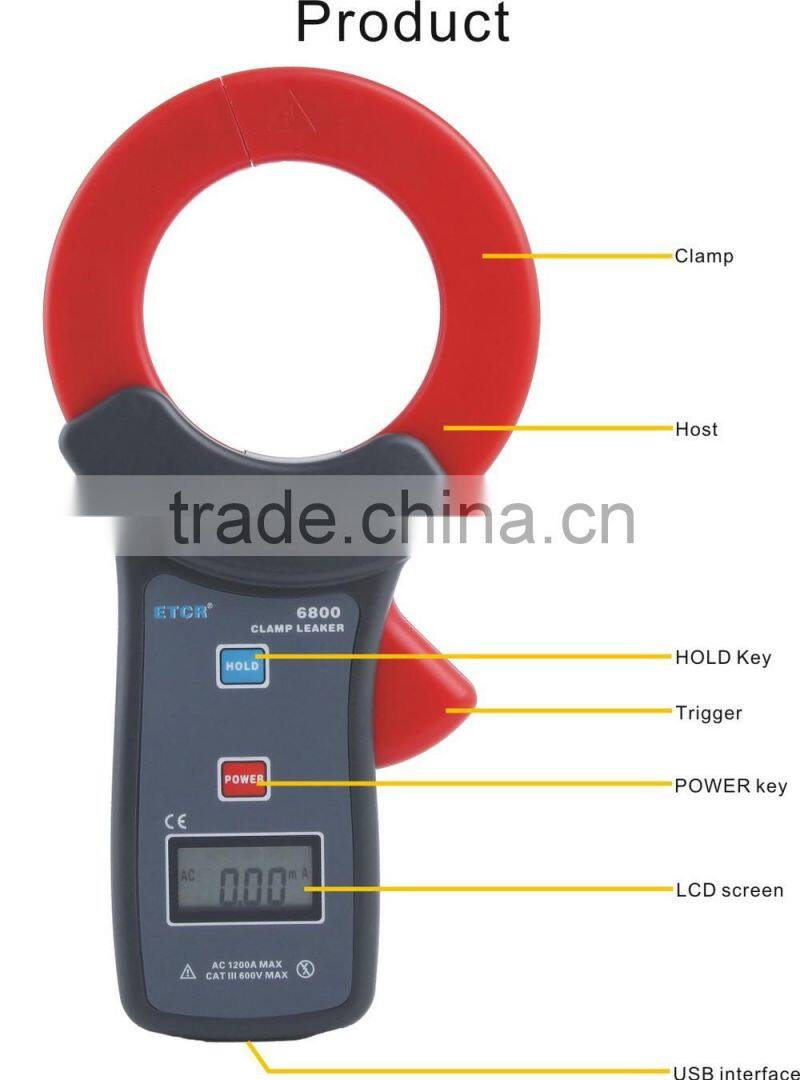 ISO CE ETCR6800 High Accuracy Clamp Leaker electrical instrument